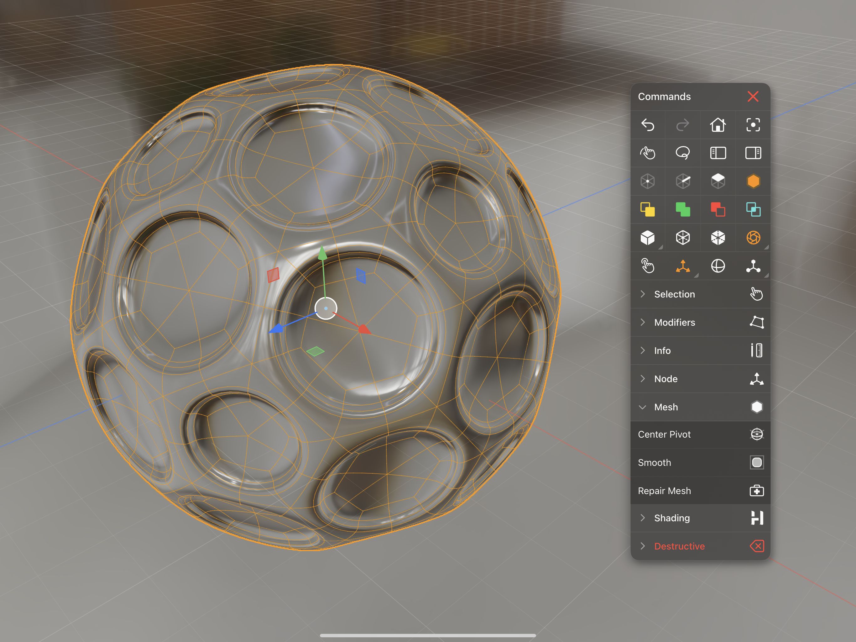 Valence 3D Modeler Context Menu