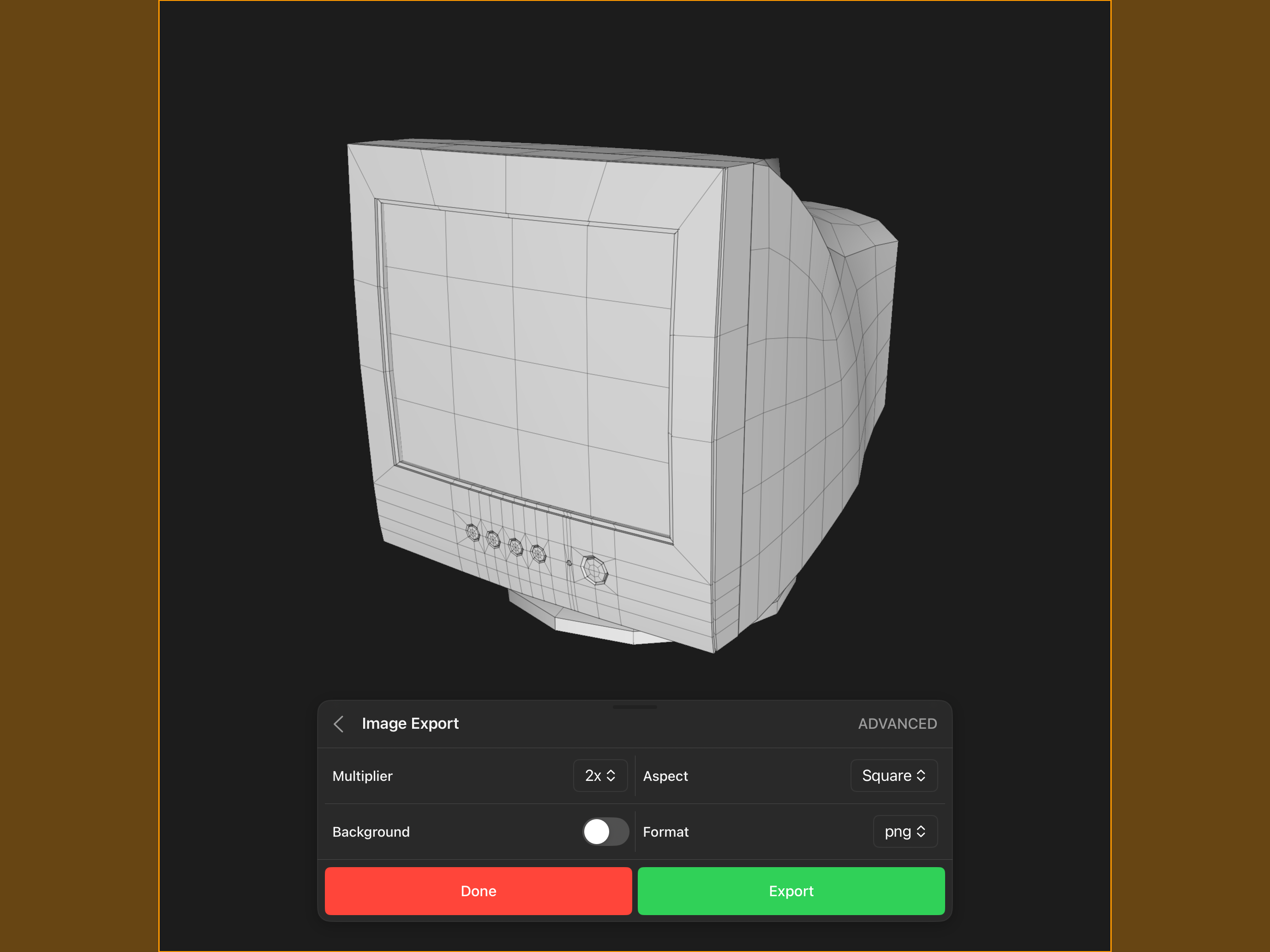Valence 3D Modeler Export Image Options