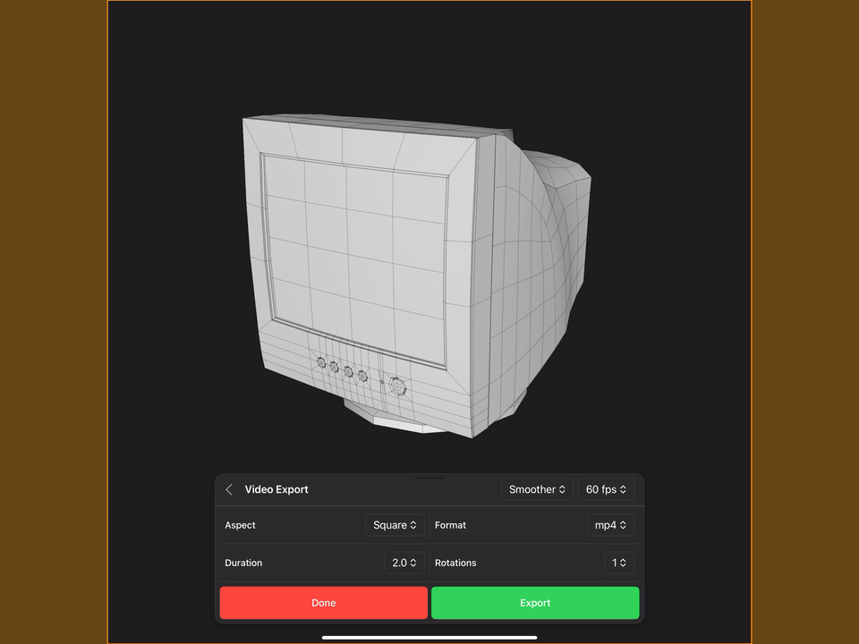 Valence 3D Modeler Export Video Options