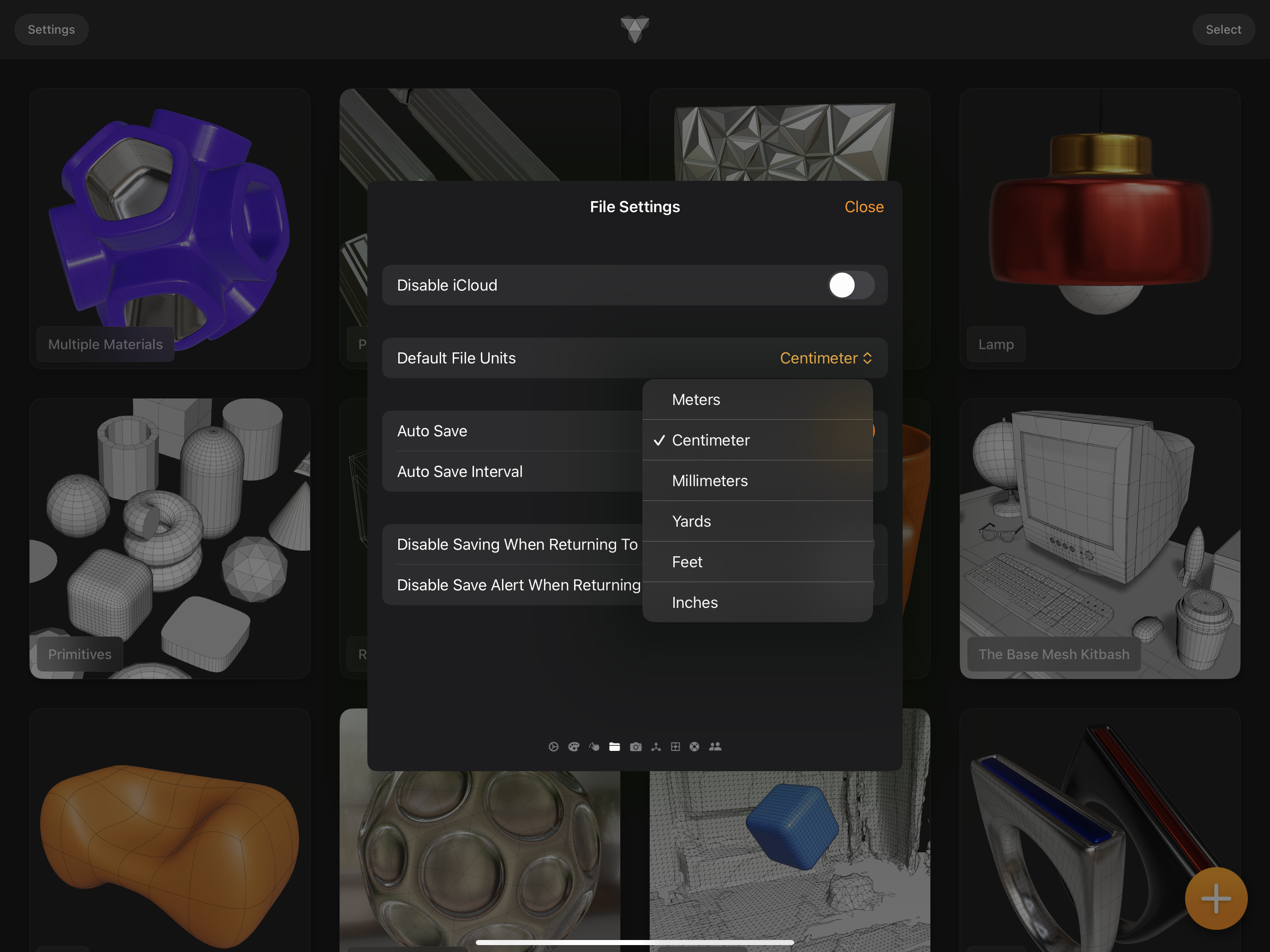 Valence 3D Default File Units Options Settings Sheet View