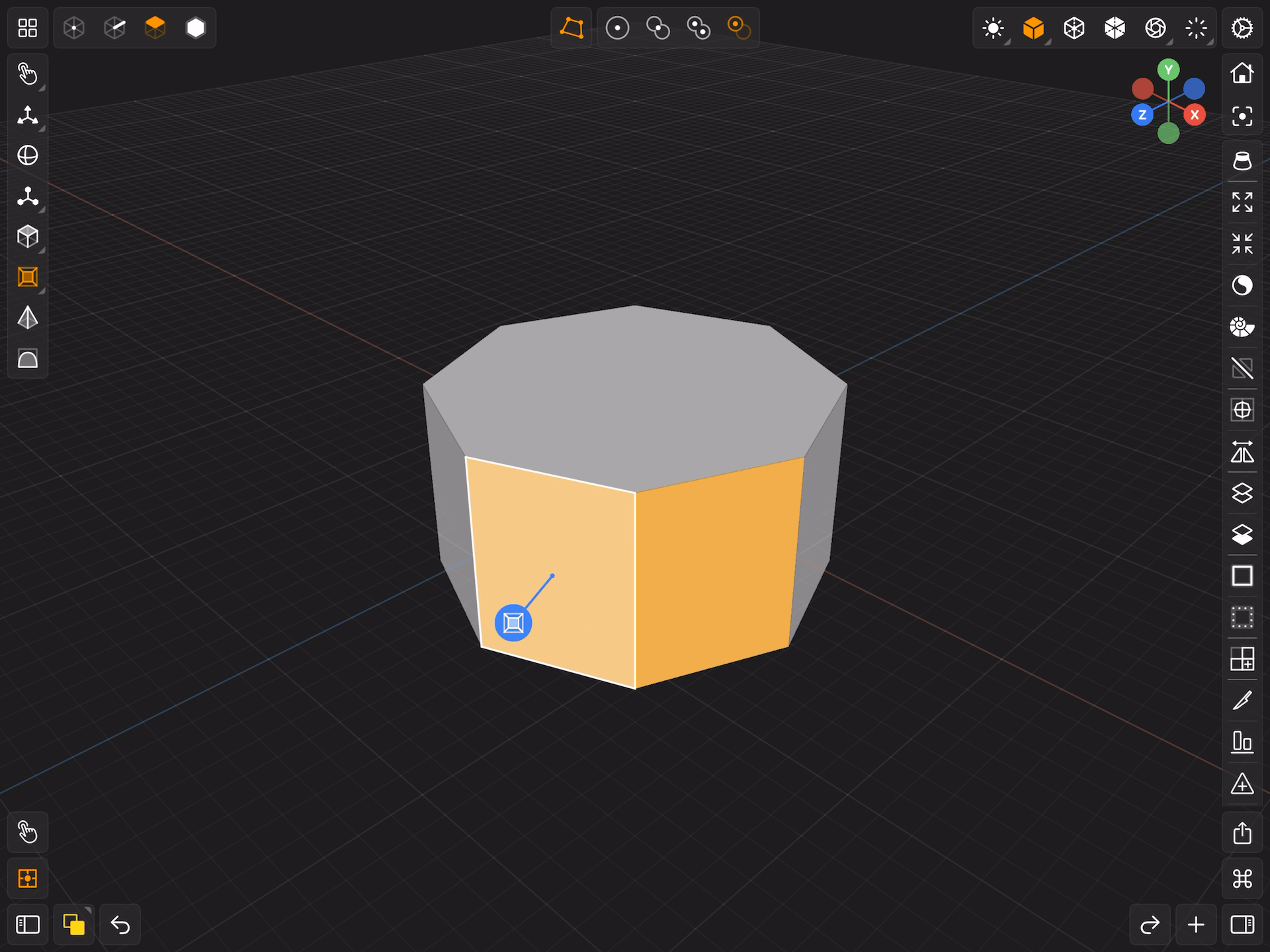 Valence 3D Modeler Inset Face Tool (Keep Faces Together Off)