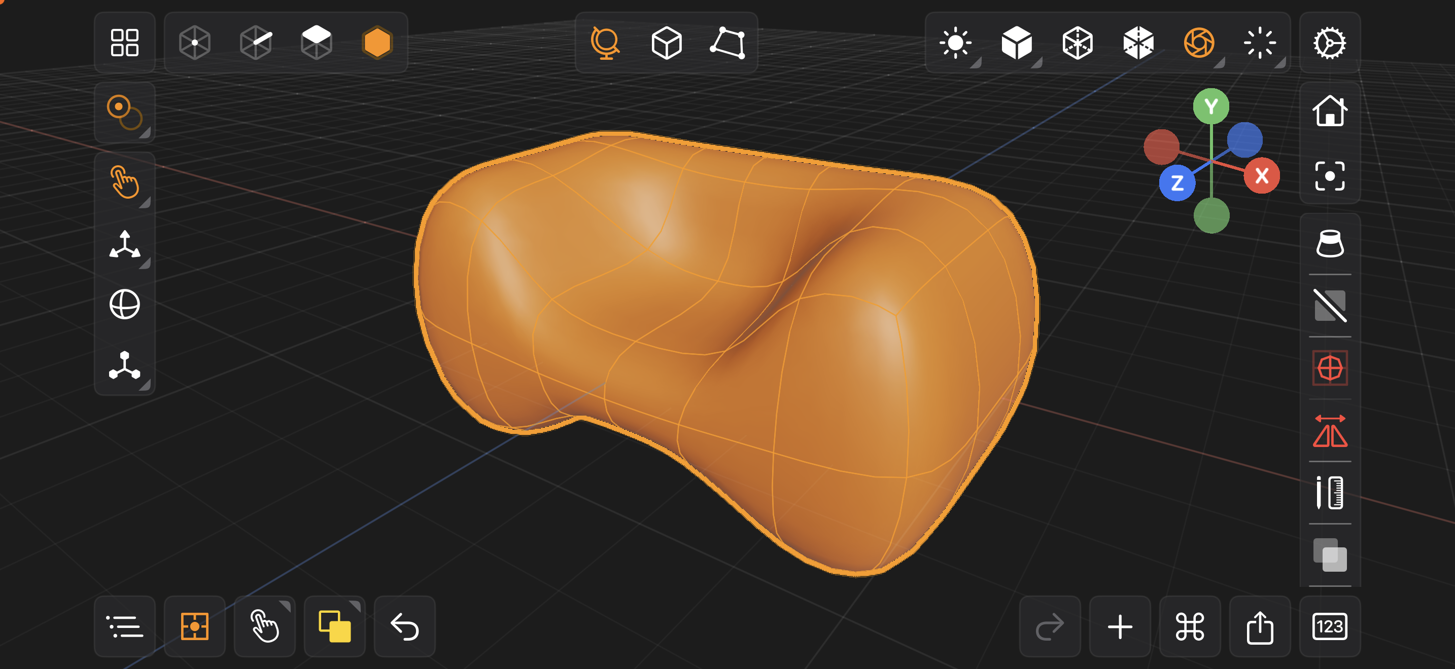Valence 3D iPhone Modeler Mirror Modifier Enabled