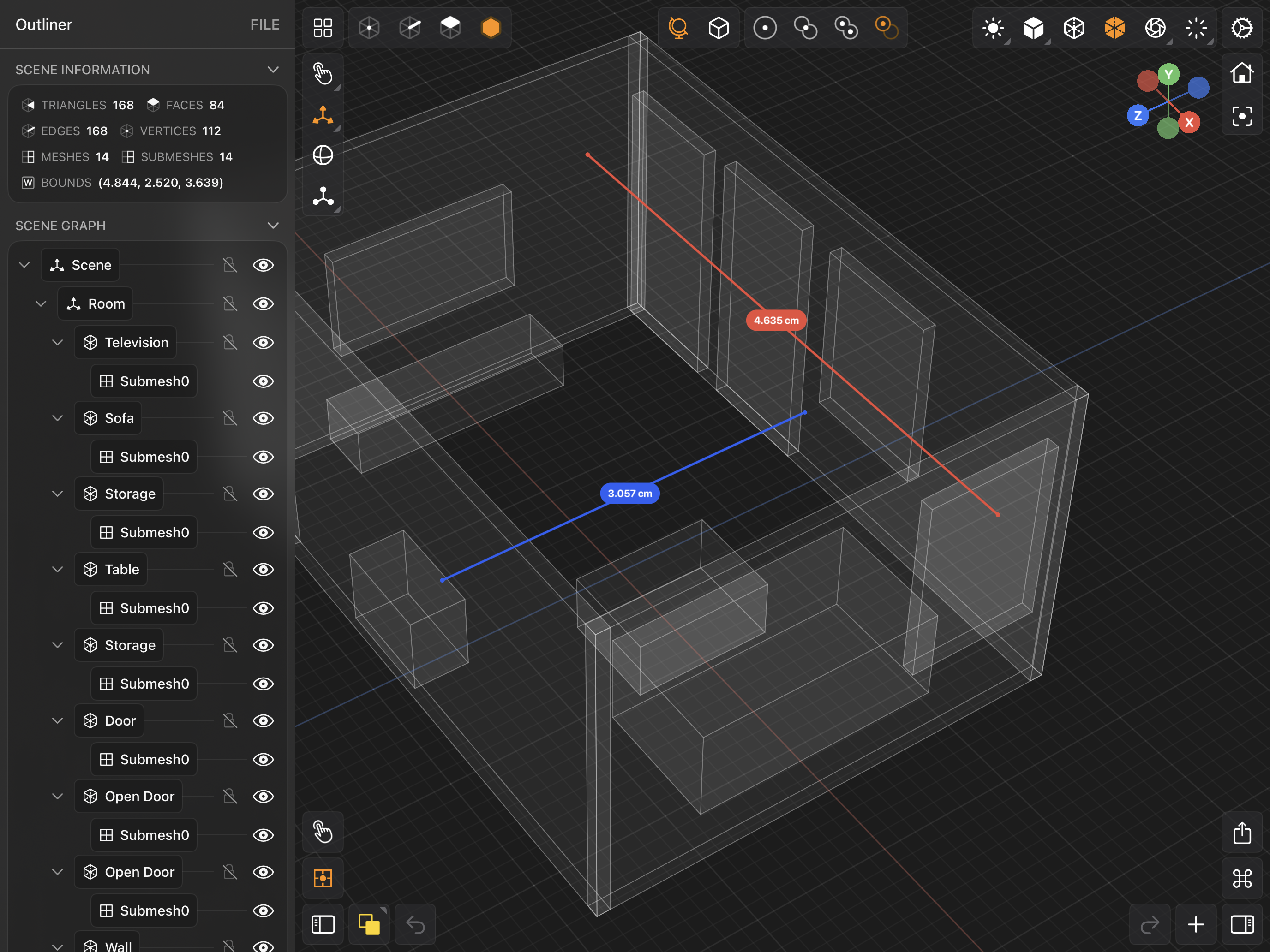 Valence 3D Modeler Outliner
