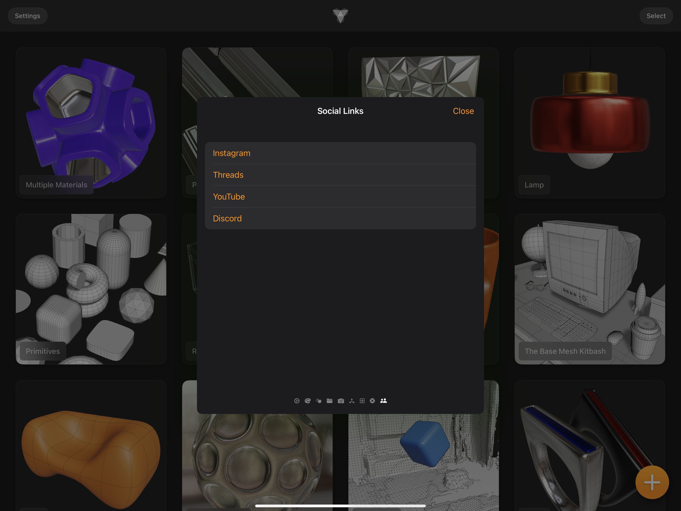 Valence 3D Social Settings Sheet View